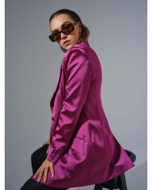 Tia Dorraine Pink Midnight Sky Hourglass Blazer