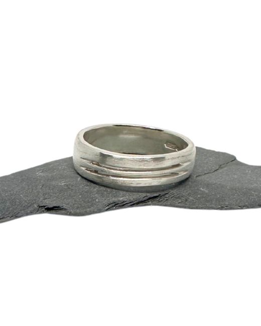 Tg-Jewellery by Tamara Gervasio Metallic Sterling Two Open Line Band Ring for men