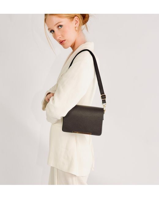Apatchy London Black The Newbury Chocolate Leather Crossbody Bag