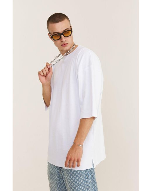 mysimplicated White Oversized T-Shirt With Lucky Fish Design for men