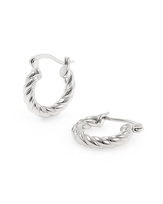 Cote Cache Metallic Twisted Rope Creole Hoop Earrings