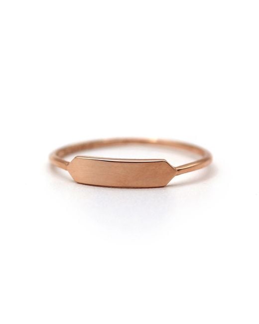 VicStoneNYC Fine Jewelry Pink 14K Tiny Love Tag Stacking Ring