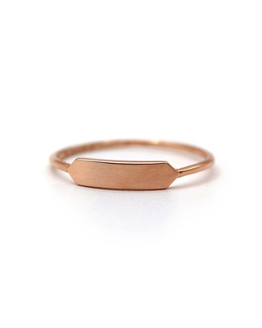 VicStoneNYC Fine Jewelry Pink Tiny Love Tag Stacking Ring