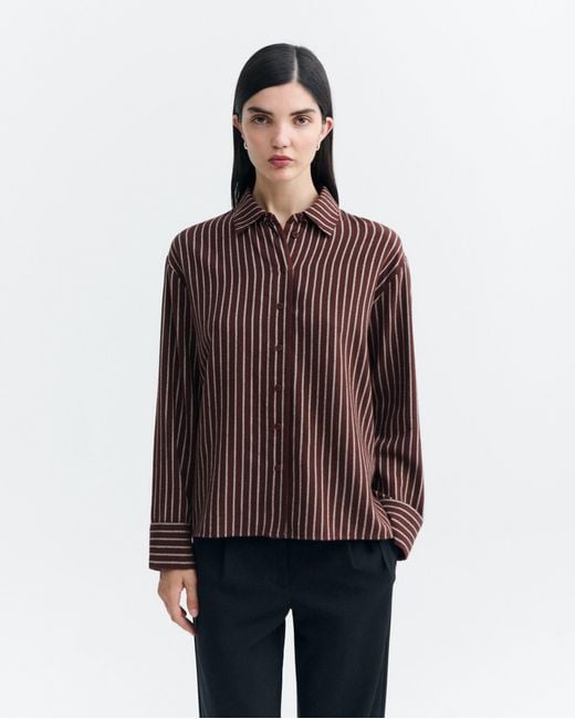 Thinking Mu Brown Manuela O-Hara Striped Blouse