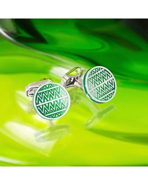 Tateossian Green Thompson Cairo Cufflinks With Enamel for men
