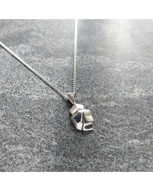 Edge Only Metallic Rock Pendant Sterling