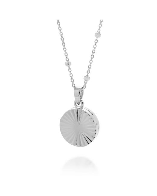 Nellou Jewellery Metallic Aura Round Locket Necklace Sterling