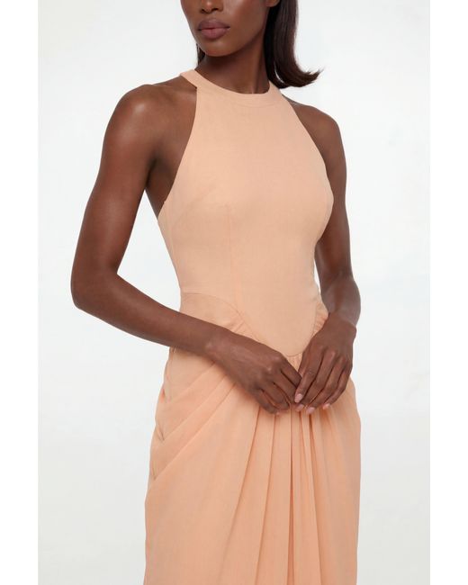 The Gt Atelier Orange Neutrals Peach Maxi Dress