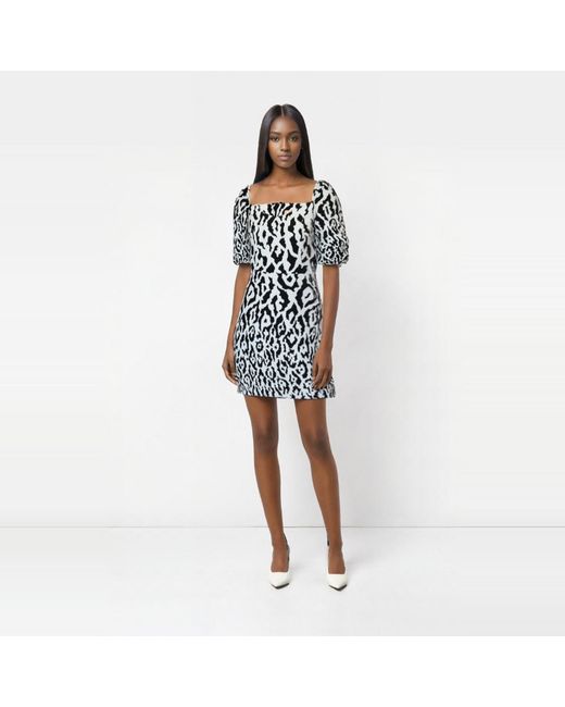 2KStyle Black Ciana A-Line Animal Print Jacquard Mini Dress