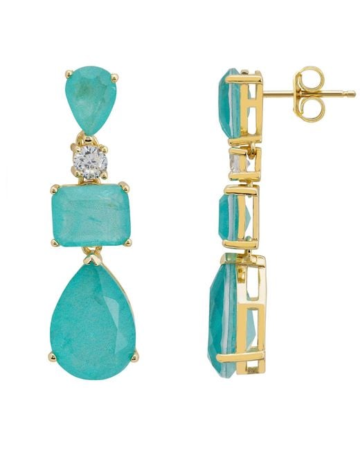Latelita London Blue Valentina Drop Earrings Paraiba Tourmaline