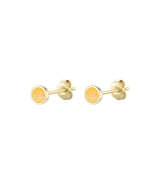 KAMARIA Blue Round Opal Stud Earrings