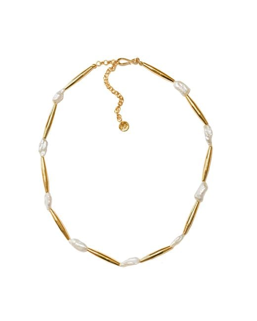 Adriana Pappas Designs Metallic Biwa Pearl Liquid Necklace