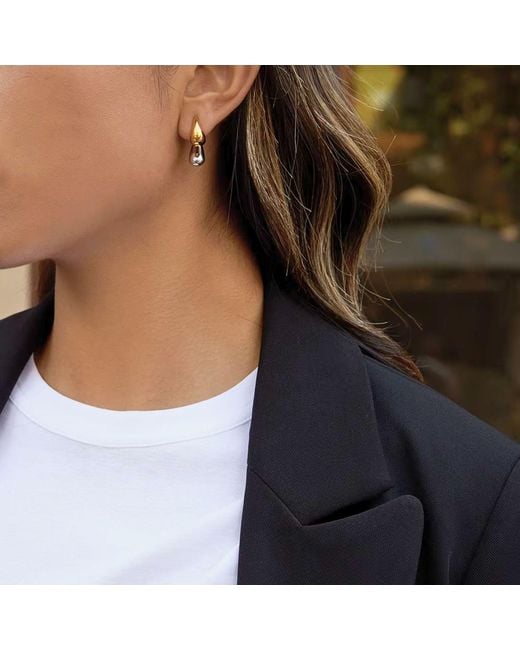 Olivia Le Metallic Two Tone Teardrop Earring