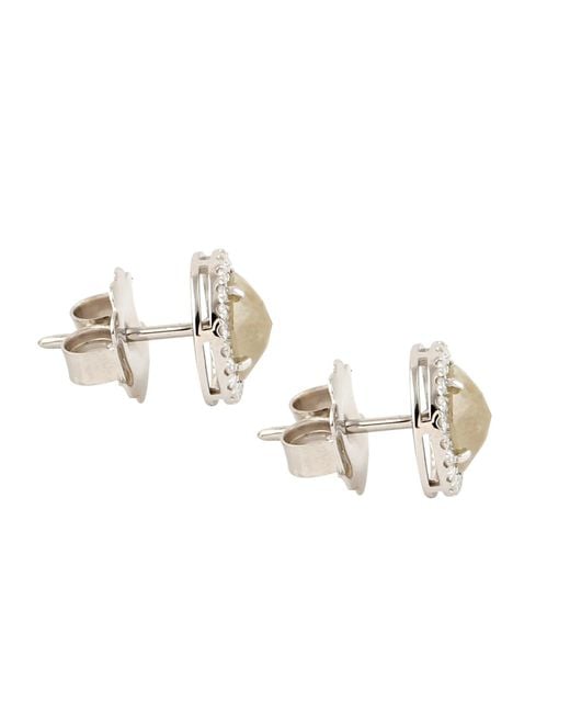 Artisan Metallic 18k Solid Gold Stud Earrings Ice Diamond Jewelry