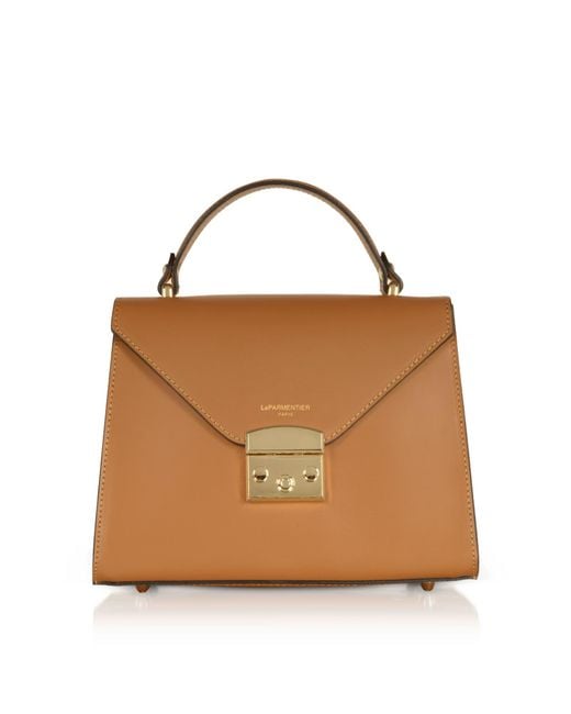 Le Parmentier Brown Peggy Leather Top Handle Satchel Bag