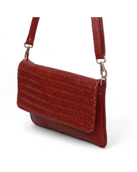 Hides Leather Co. Red Handcrafted Leather Crossbody Charm, Adjustable Wristlet For Phone, Passport & Essentials