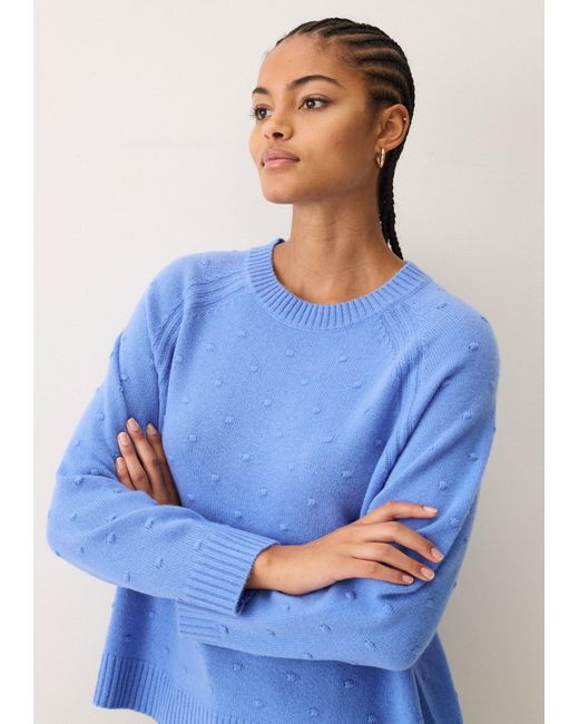 Loop Cashmere Blue Bobble Sweater