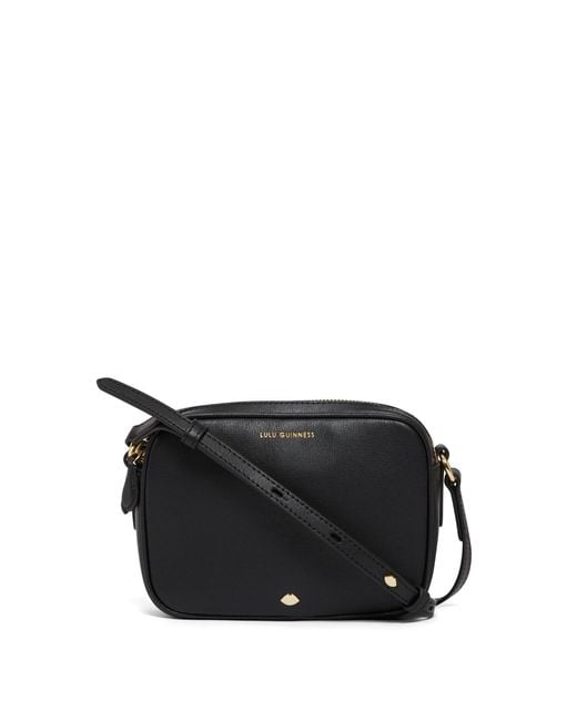 Lulu Guinness Black Leather Cole Crossbody Bag