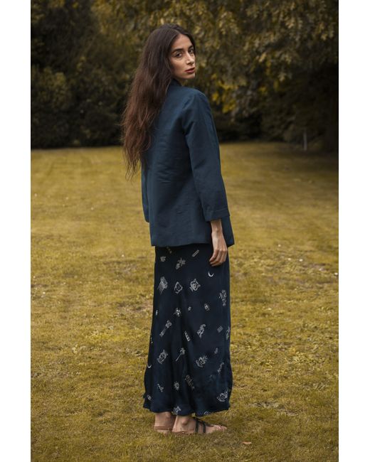 Em & Shi Blue Lining Slip Dress