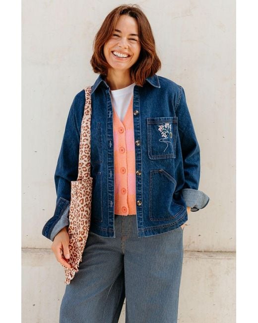 Sugarhill Blue Dita Denim Jacket, Deep Denim