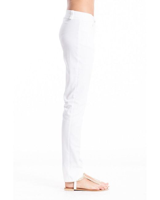 Conquista White Straight Leg Trousers