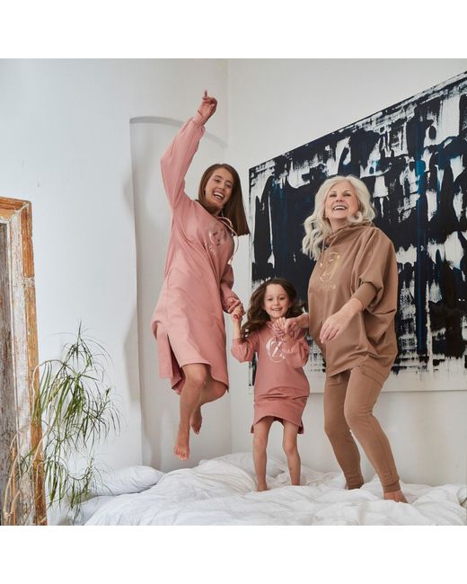 Oh!Zuza Pink Hooded Sweatshirt Midi Dress