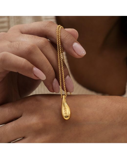 Dower & Hall Metallic Large Pebble Droplet Pendant