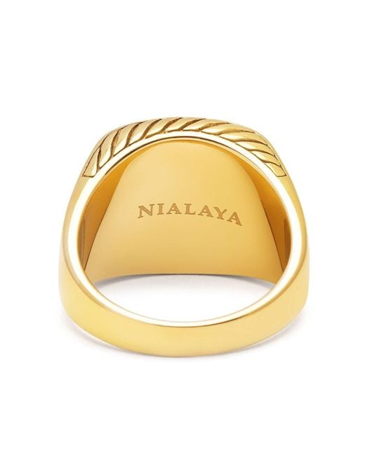 Nialaya Blue Gentlemen's Signet Ring With Dumortierite for men