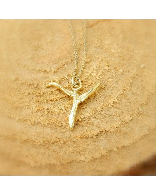 Mother Nature Jewelry Metallic Cross From Acacia, Handmade Leaf Necklace, Twig Pendant