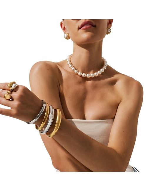 Nialaya White Classic 8Mm Round Bangle