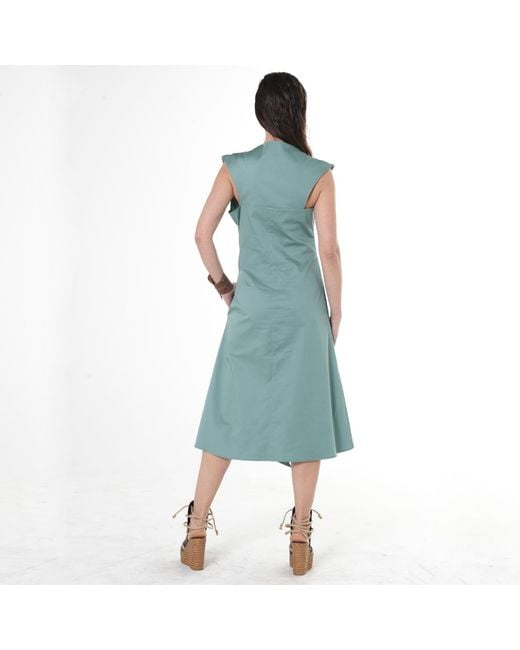 Metamorph Blue Midi Cotton Dress