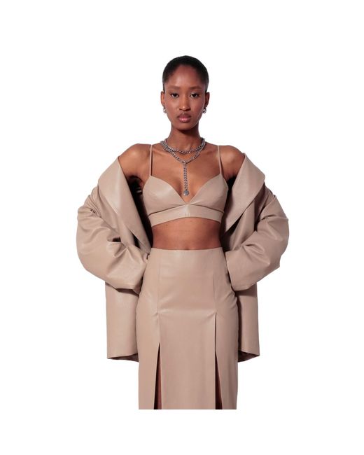 AGGI by HALEWSKI Natural Neutrals Asha Cool Vegan Leather Bralette