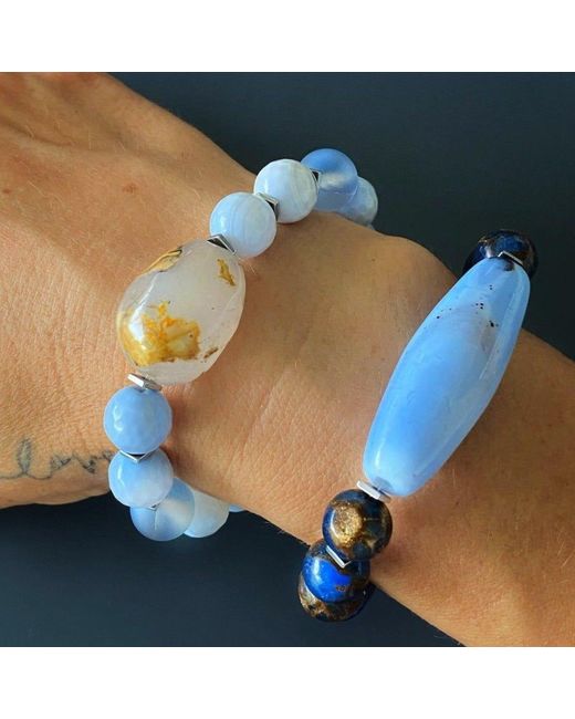 Ebru Jewelry Blue Ocean Inner Peace Bracelet Set