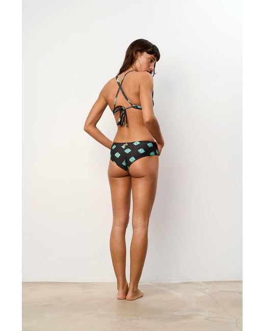 Par Y Escala Sl Green Agus Print Underwired Balconette Bikini Top