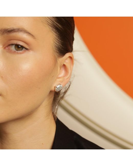Pearl Code Metallic Rozeta Sunrise — Ancient Symbol Keshi Pearl Earrings