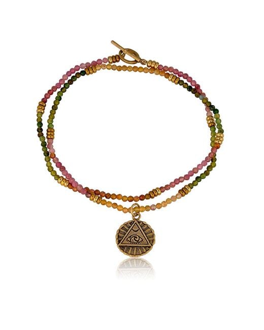 Cartography Metallic Eye Of Providence Evil Eye On, And Tourmaline Necklace