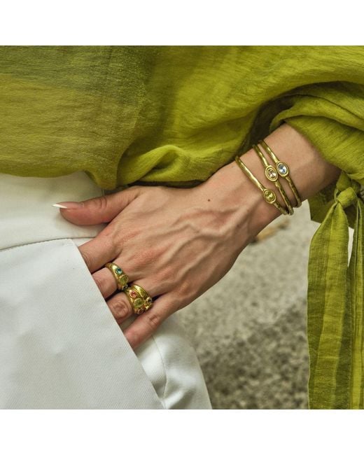 LINYA JEWELLERY Metallic Olivia Stone Handcuff