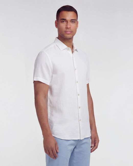 Lords of Harlech White Loic Linen Shirt for men