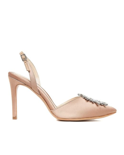 Ginissima Pink Neutrals Alice Nude Shoes With Crystal Brooch