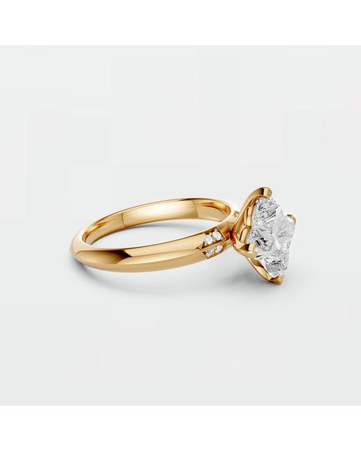 Aya Fine Jewelry Metallic 2.15 Cwt Lily Cut Lab Diamond Solitaire Ring