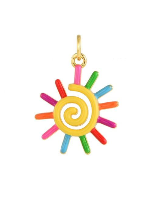 Pinnole Yellow Painted Sun Charm