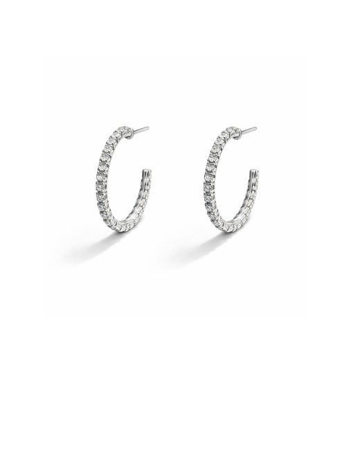 Maison De Gala White Classic Crystal Hoop Earrings