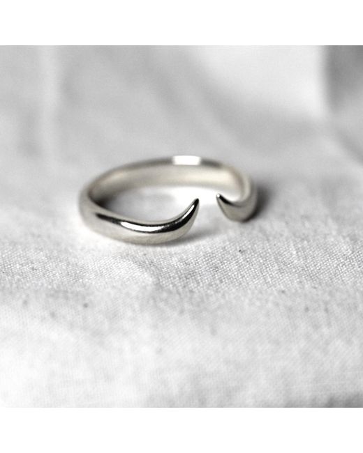 VicStoneNYC Fine Jewelry White Horn Cuff Solid Ring