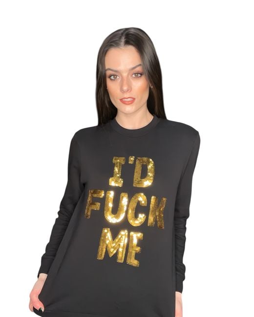 Any Old Iron Blue I'D Fuck Me Sequin Sweatshirt for men