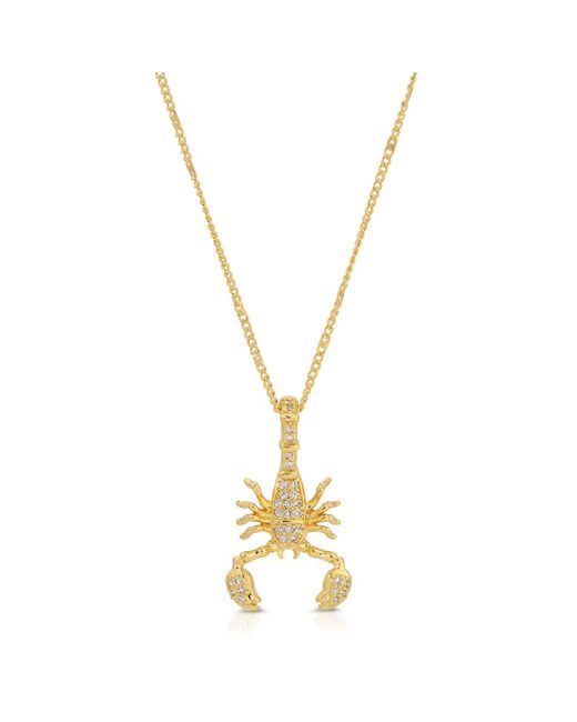 Glamrocks Jewelry Metallic Scorpion Cz Necklace