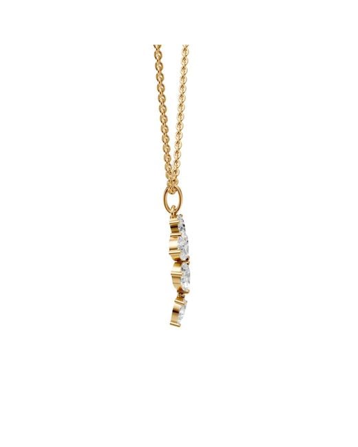 Aya Fine Jewelry Metallic Pear Cut Lab Diamond Leaf Bridal Pendant