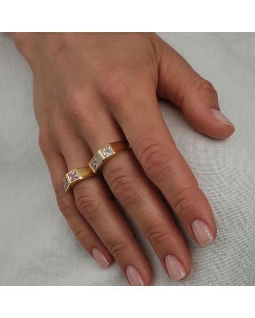 LINYA JEWELLERY Metallic Vega Crystal Stone Ring