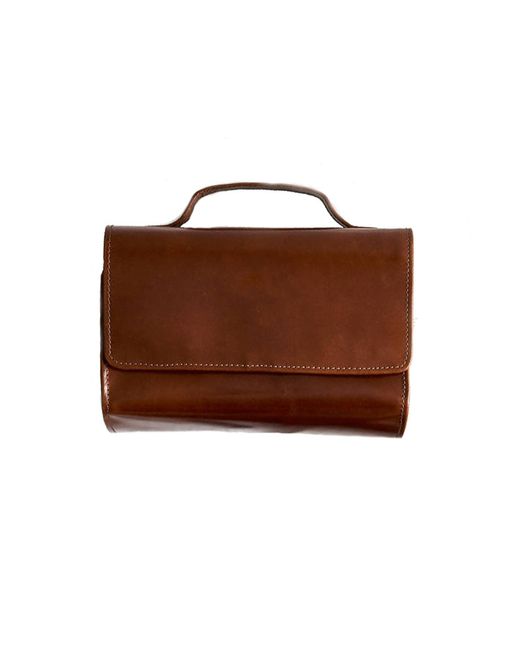 VIDA VIDA Brown Hanging Tan Leather Wash Bag