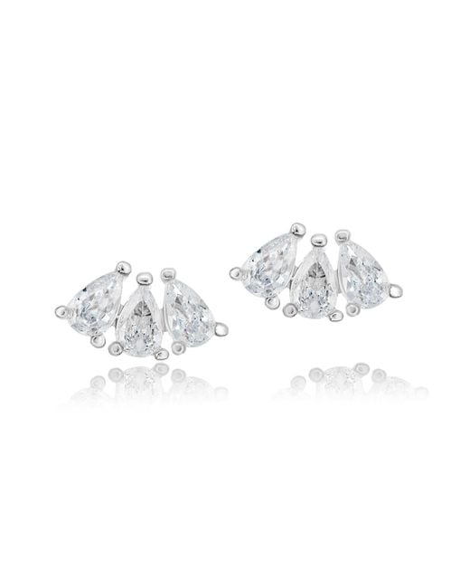 SHYMI Metallic Mini Pear Shape Curved Studs