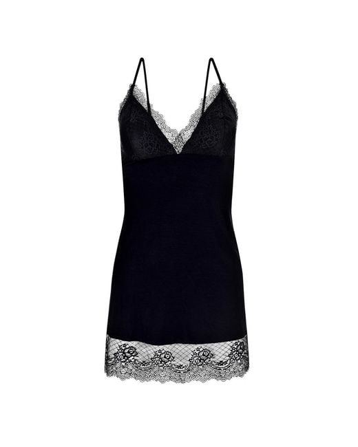 Oh!Zuza Black Lace Back Chemise Nightdress